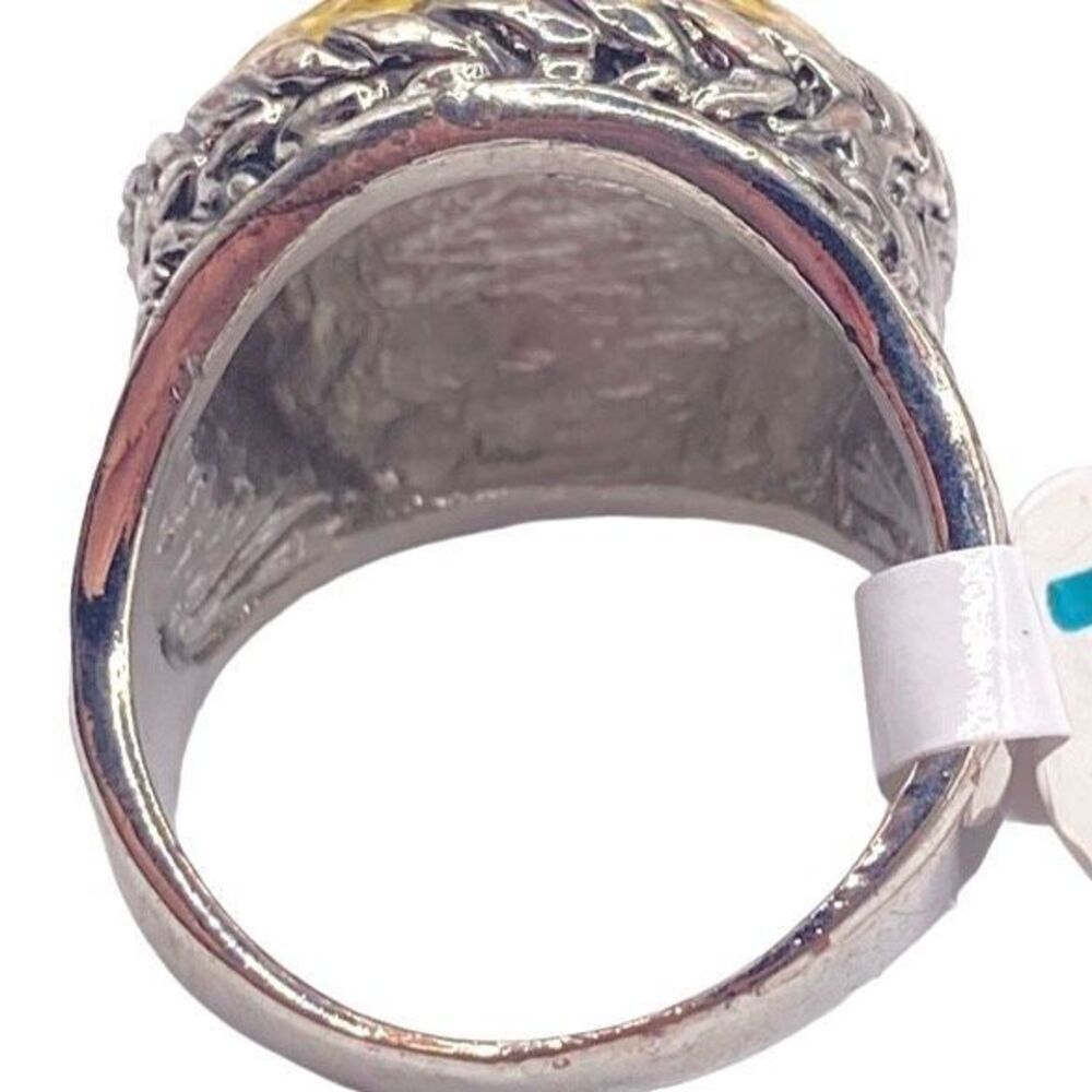 Mixed metal two tone dome bubble ring size 5.5 - Picture 3 of 4